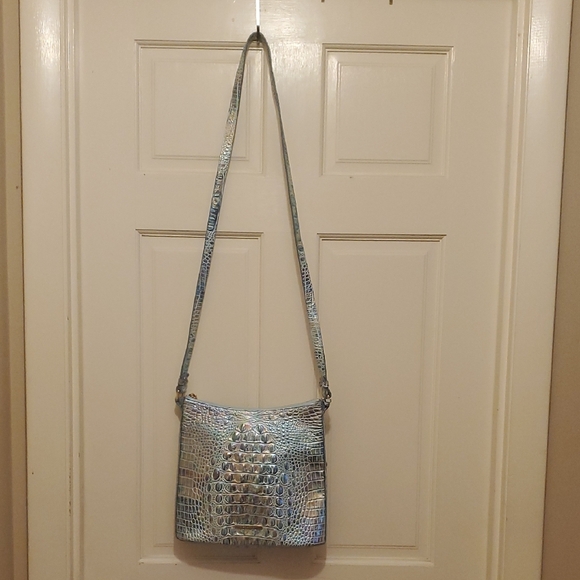 Brahmin Katie Wonderland Melbourne.blue Iridescent Leather Handbag. - Picture 1 of 12